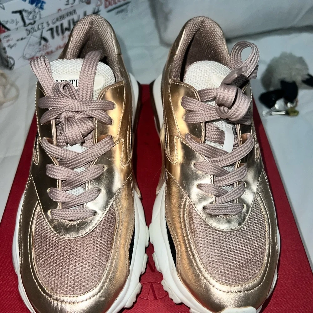 Valentino Garavani Gold and Black Sneakers - Picture 7 of 9